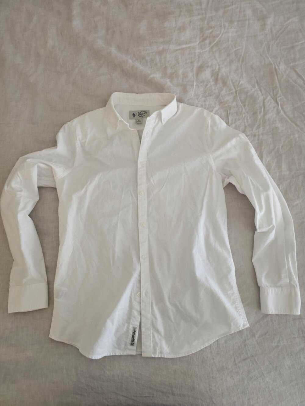 Original Penguin White Oxford Button-Down Shirt Men's M Long Sleeve